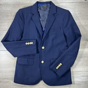 Crewcuts By J Crew Sz 12 Thompson Boys Navy Blazer Jacket Gold Buttons Preppy